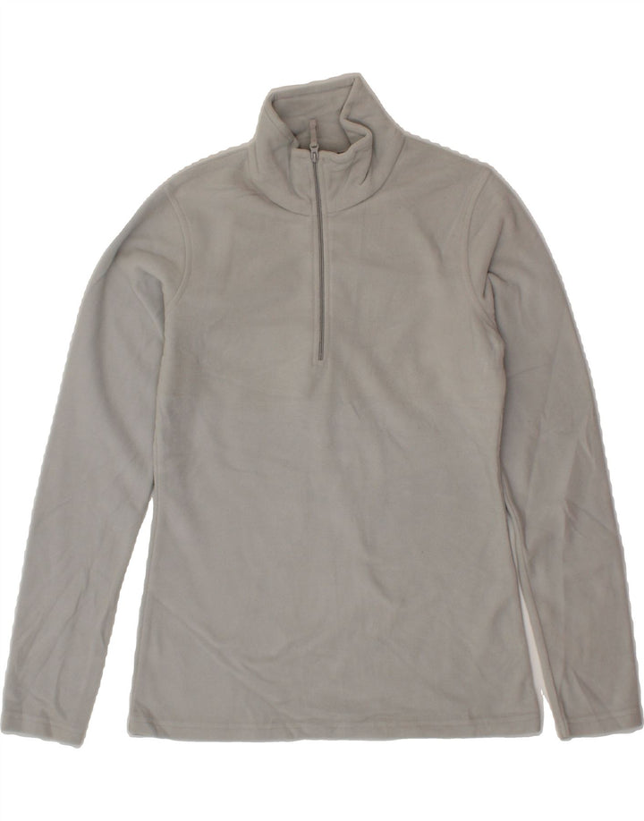 MOUNTAIN WAREHOUSE Womens Zip Neck Fleece Jumper UK 10 Small Grey Vintage Mountain Warehouse and Second-Hand Mountain Warehouse from Messina Hembry 