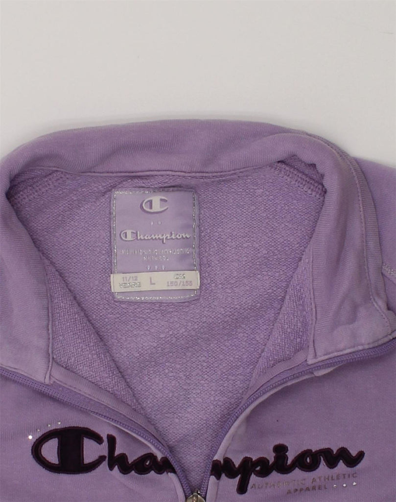 CHAMPION Girls Graphic Tracksuit Top Jacket 11-12 Years Large Purple | Vintage Champion | Thrift | Second-Hand Champion | Used Clothing | Messina Hembry 