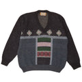 South Coast Mens V-Neck Jumper Sweater Large Multicoloured Geometric
