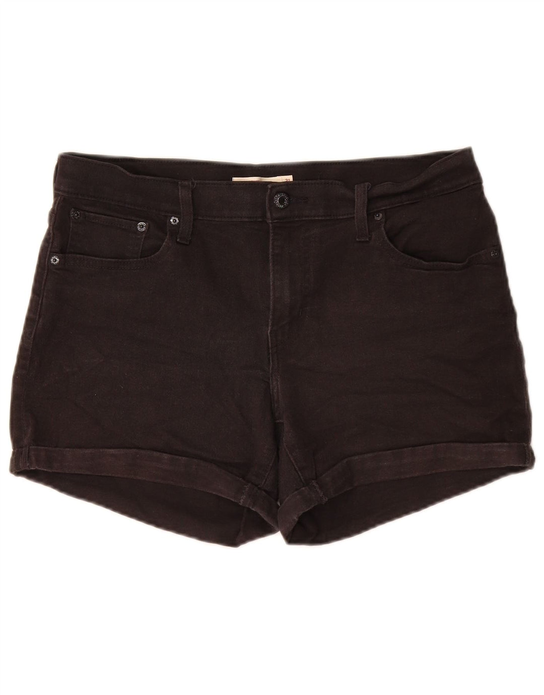 LEVI'S Womens Mid Rise Denim Shorts W31 Medium Black Cotton