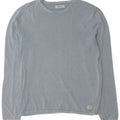 Jack & Jones Mens Boat Neck Jumper Sweater Medium Blue Cotton