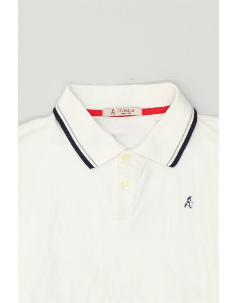 SIVIGLIA Boys Polo Shirt 13-14 Years White Cotton | Vintage SIVIGLIA | Thrift | Second-Hand SIVIGLIA | Used Clothing | Messina Hembry 