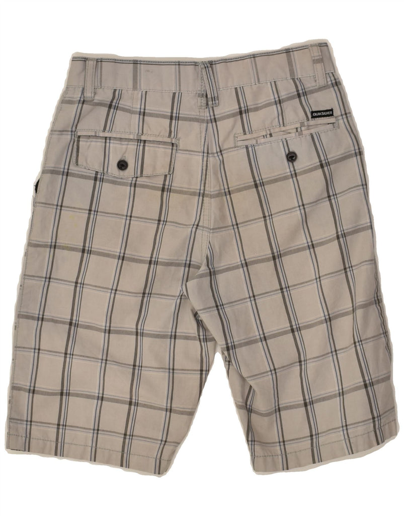 QUIKSILVER Boys Chino Shorts 11-12 Years W26 Grey Check Cotton | Vintage Quiksilver | Thrift | Second-Hand Quiksilver | Used Clothing | Messina Hembry 