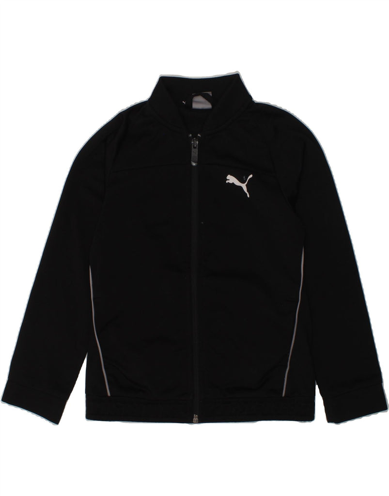 PUMA Boys Tracksuit Top Jacket 5-6 Years Black Polyester | Vintage Puma | Thrift | Second-Hand Puma | Used Clothing | Messina Hembry 