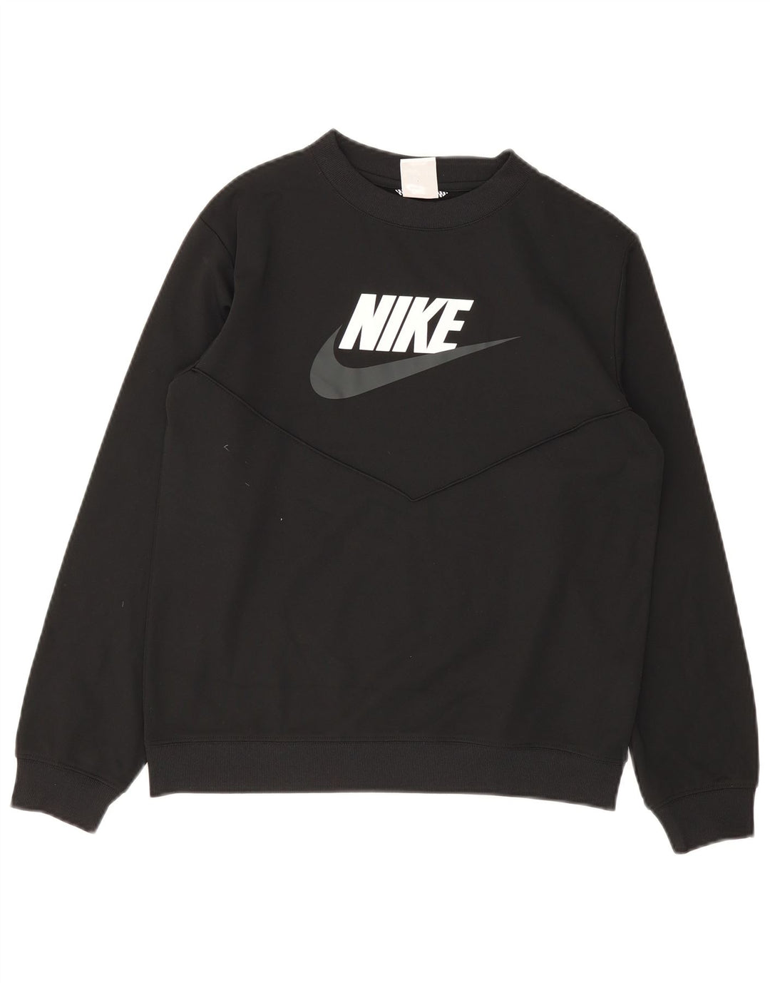 Nike Boys Graphic Sweatshirt Jumper 13-14 Years Black Polyester