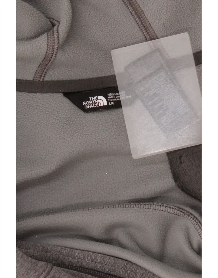 The North Face Mens Zip Hoodie Sweater Large Grey Polyester