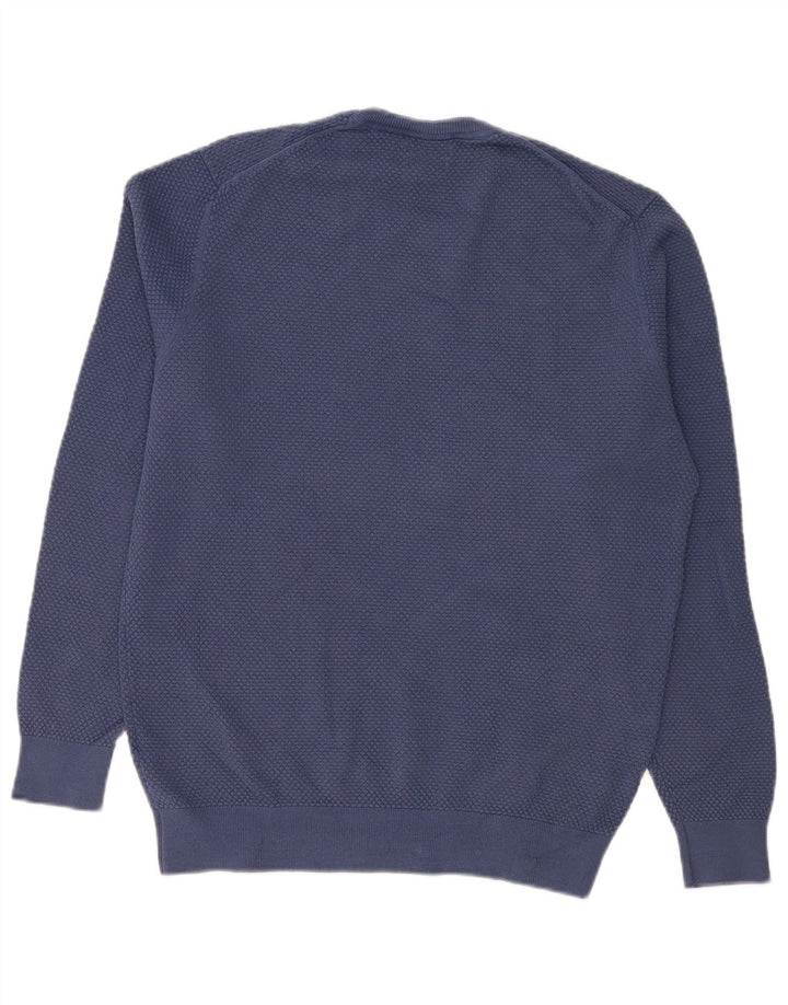 Massimo Dutti Mens Crew Neck Jumper Sweater Large Blue Cotton