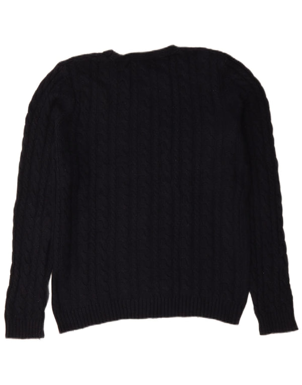 Zara Mens Crew Neck Jumper Sweater XL Navy Blue Cotton