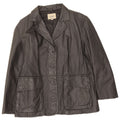 Conbipel Womens 3 Button Leather Blazer Jacket IT 48 XL Black
