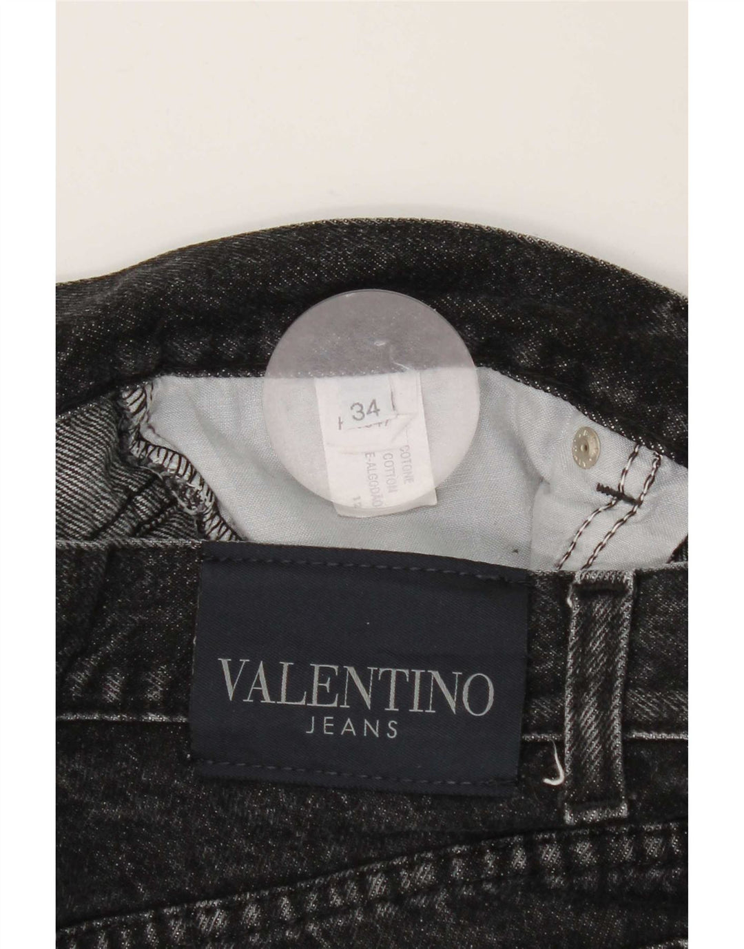 Valentino Mens Straight Jeans W34 L31 Black Cotton