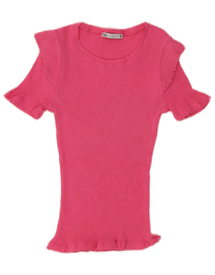 Zara Womens Blouse Top UK 8 Small Pink