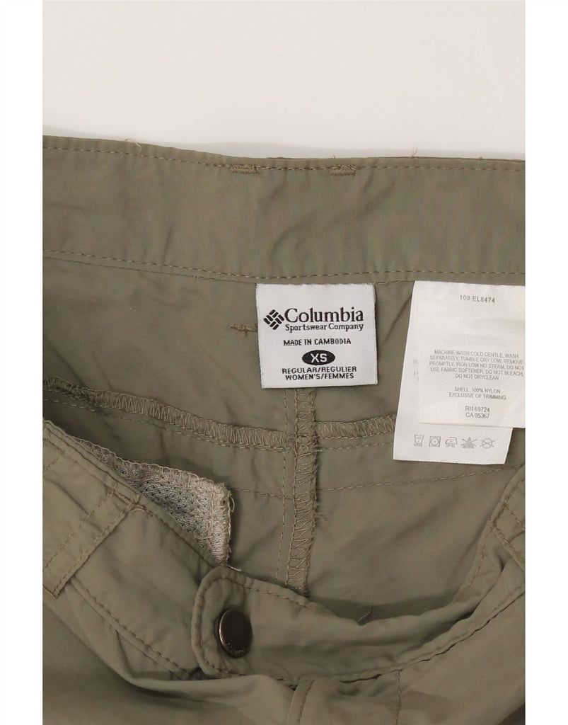 COLUMBIA Womens Straight Cargo Trousers XS W28 L28 Khaki Nylon Vintage Columbia and Second-Hand Columbia from Messina Hembry 