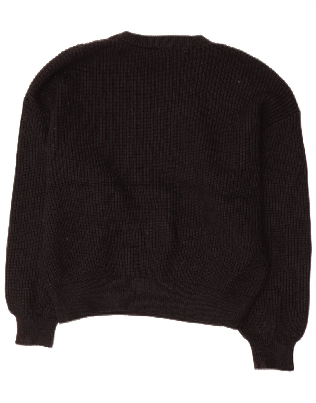 Zara Womens Crew Neck Jumper Sweater UK 14 Medium Black Viscose