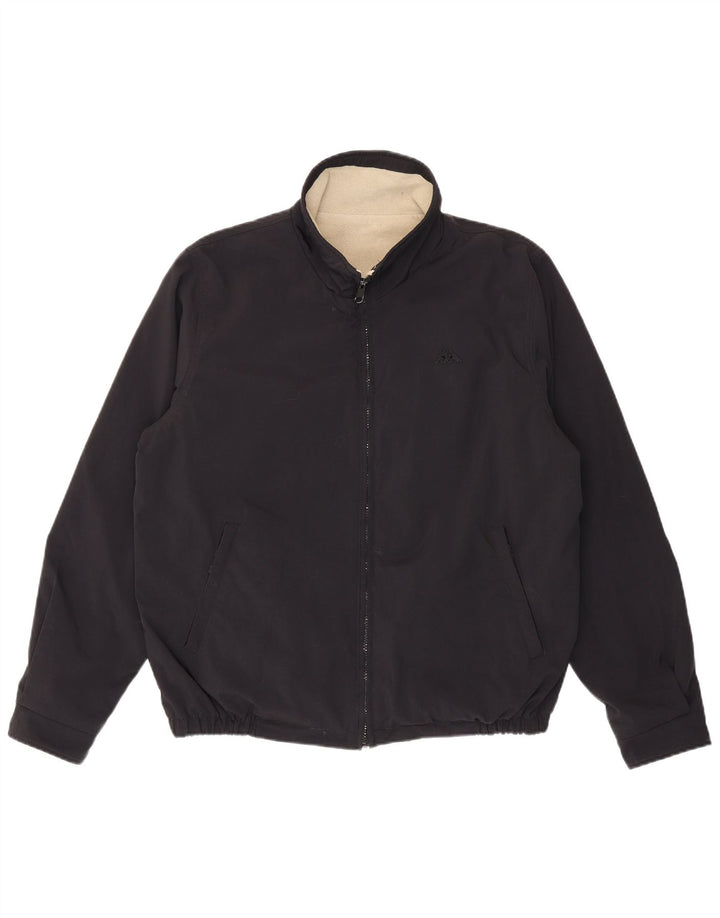 Kappa Mens Bomber Jacket UK 40 Large Black Nylon