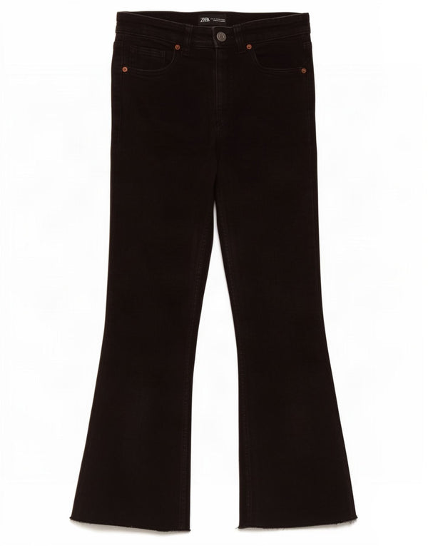 Zara Womens Flared Jeans EU 36 XS W26 L26 Black Cotton