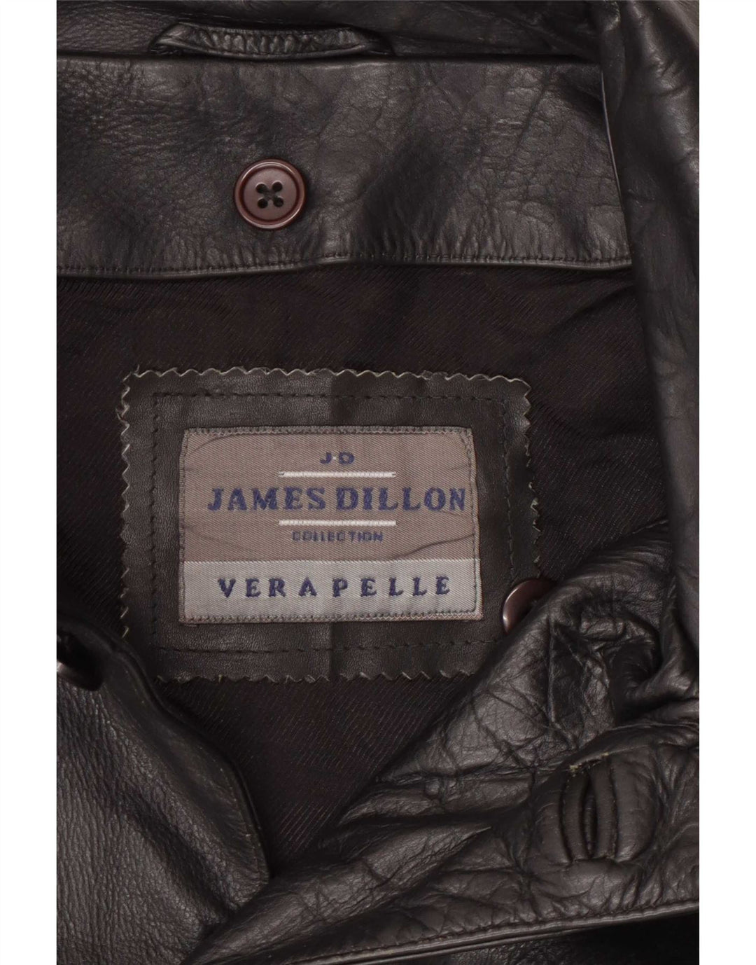 James Dillon Mens Leather Jacket UK 42 XL Black