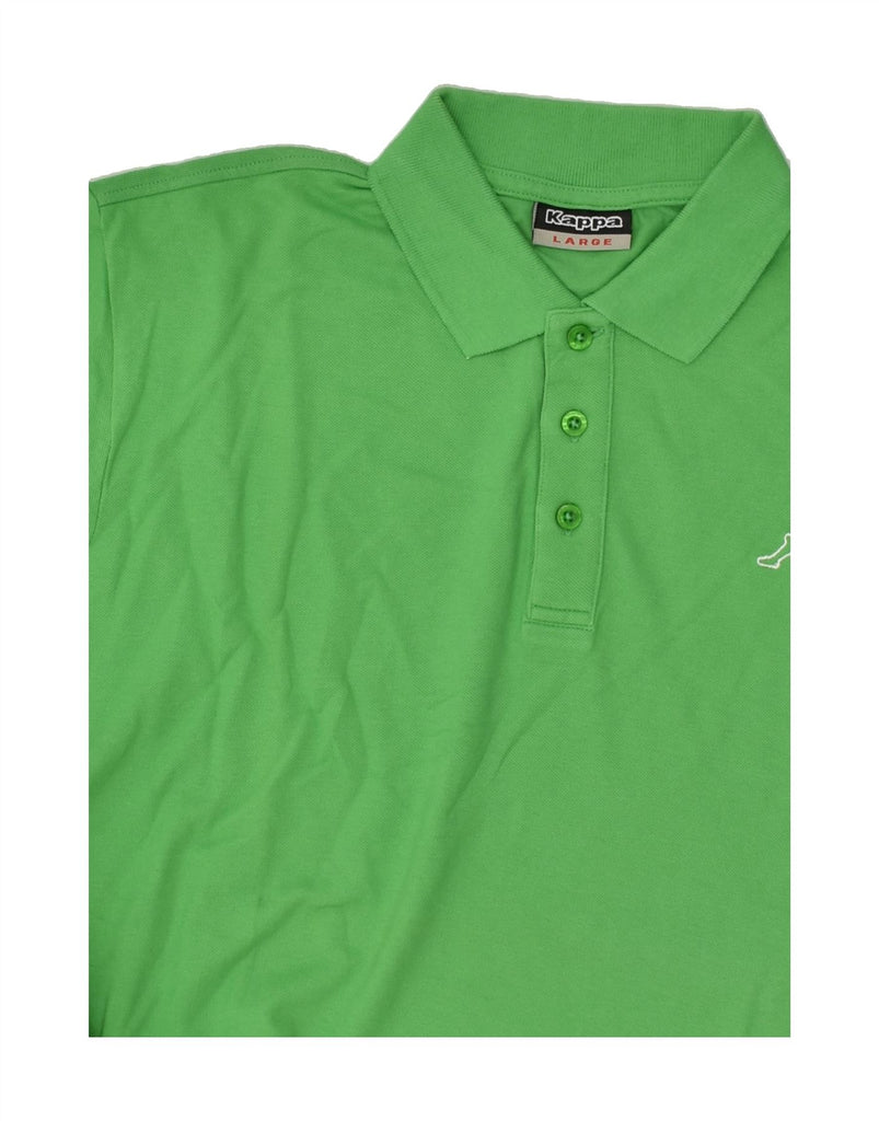 KAPPA Mens Polo Shirt Large Green Cotton | Vintage Kappa | Thrift | Second-Hand Kappa | Used Clothing | Messina Hembry 