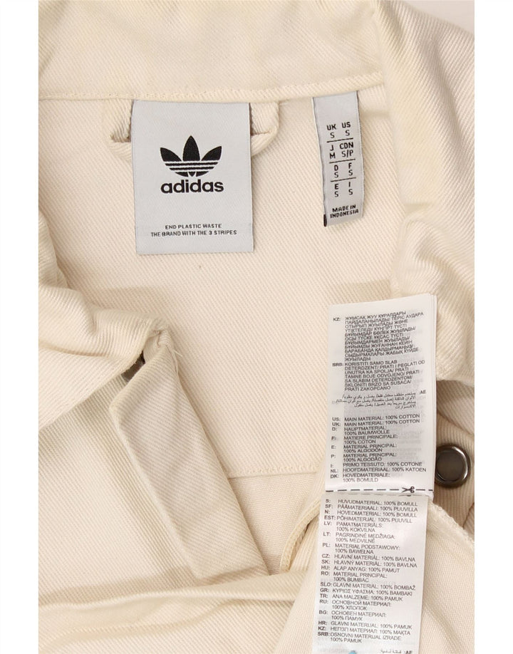 Adidas Mens Bomber Jacket UK 36 Small Off White Cotton