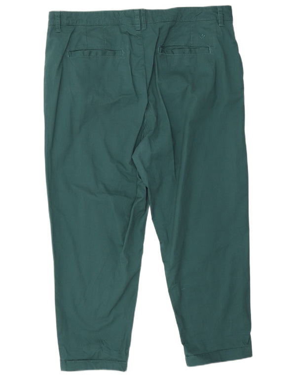 Fat Face Womens Crop Chino Trousers UK 18 XL W40 L25 Green Cotton