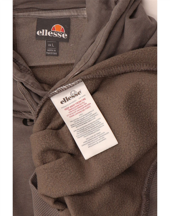Ellesse Mens Graphic Hoodie Jumper Large Grey Cotton