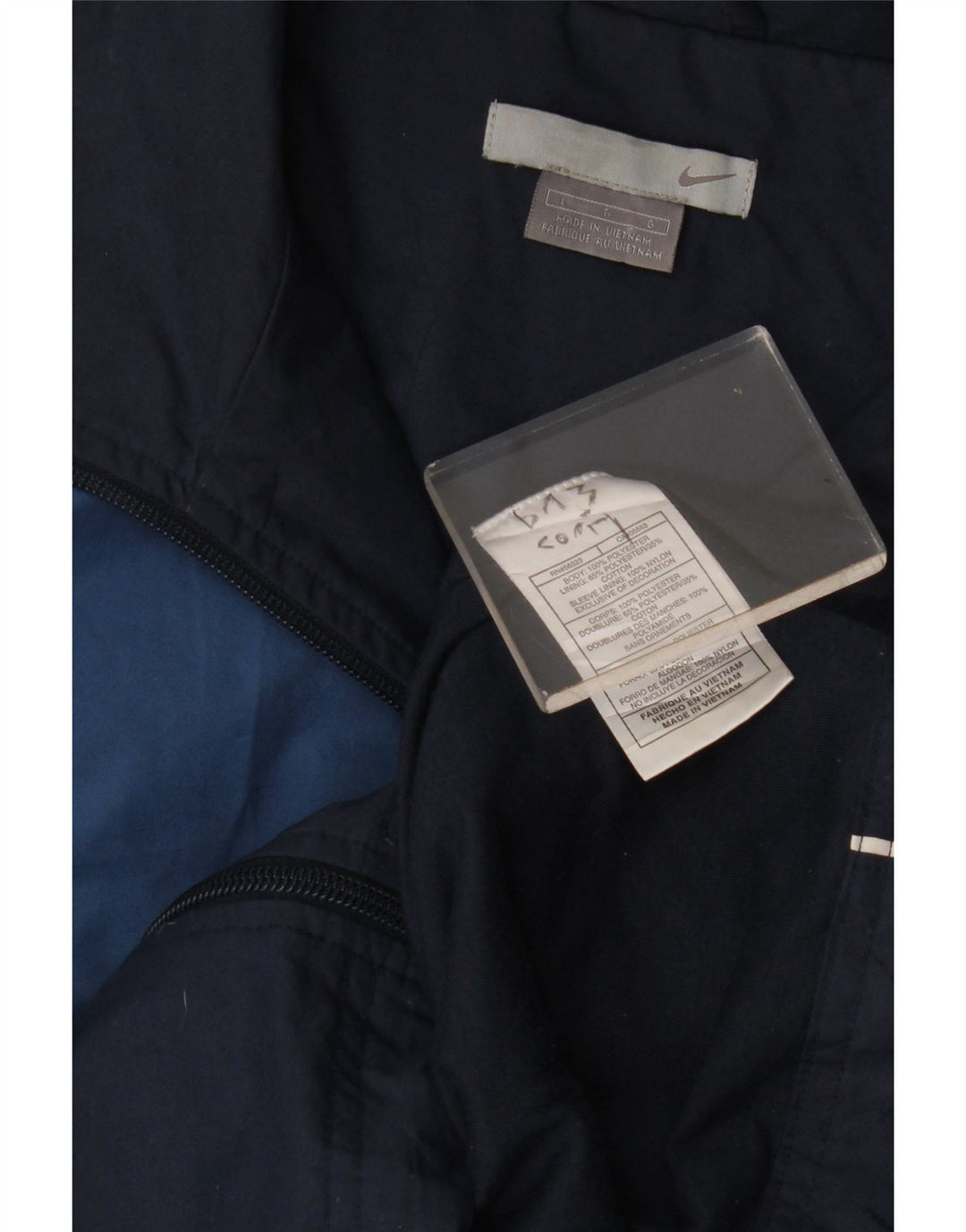 Nike Mens Tracksuit Top Jacket Large Blue Colourblock Nylon