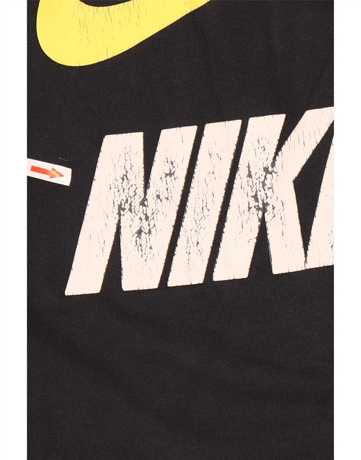 Nike Mens Graphic Hoodie Jumper Small Black Cotton