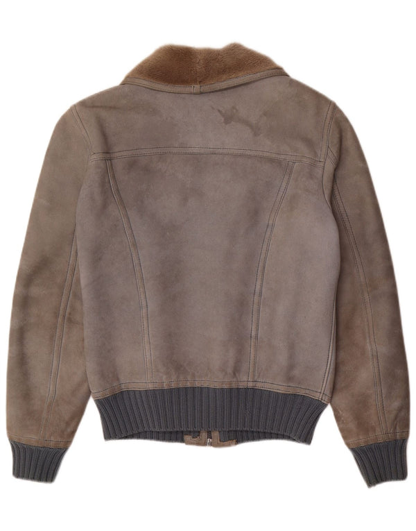 VINTAGE Mens Shearling Jacket IT 48 Medium Grey Shearling