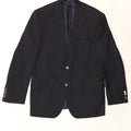 MARKS & SPENCER Mens 2 Button Blazer Jacket UK 42 XL Navy Blue Polyester Vintage Marks & Spencer and Second-Hand Marks & Spencer from Messina Hembry 