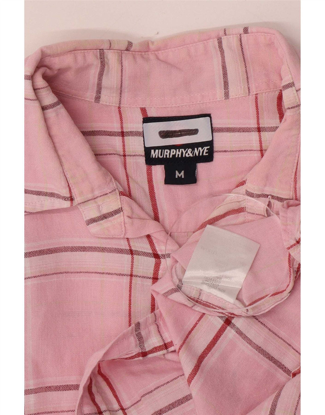 Murphy & Nye Mens Shirt Medium Pink Check Cotton