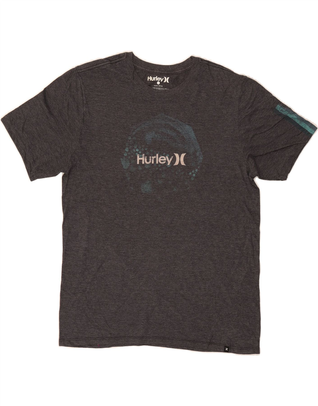 HURLEY Mens Graphic T-Shirt Top Large Grey Polyester Vintage Hurley and Second-Hand Hurley from Messina Hembry 