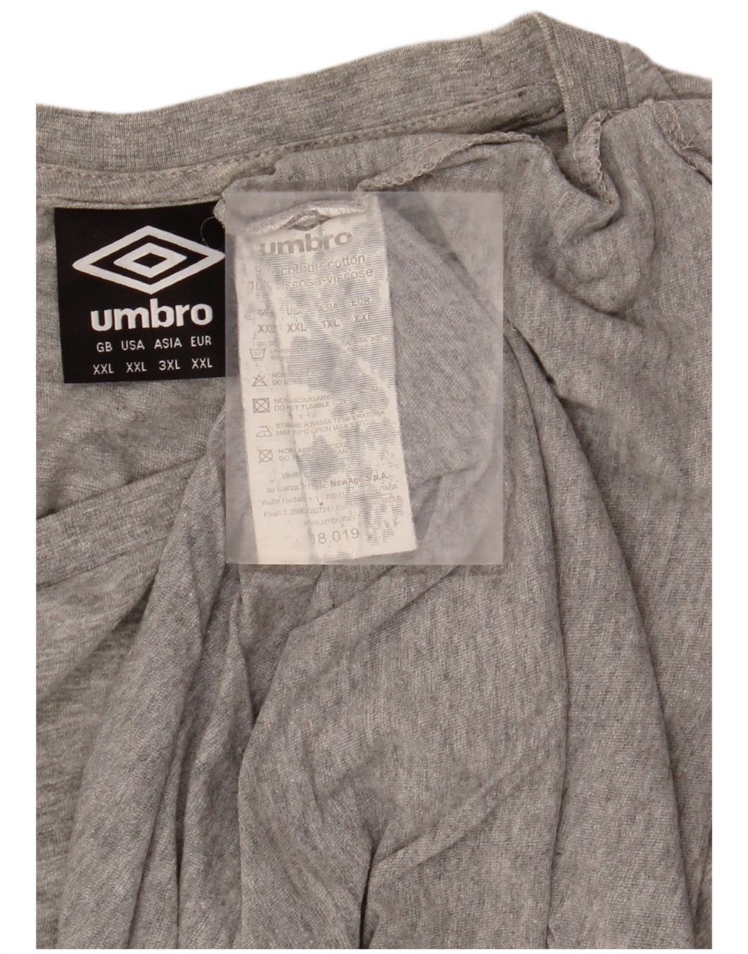 UMBRO Mens T-Shirt Top 2XL Grey Cotton