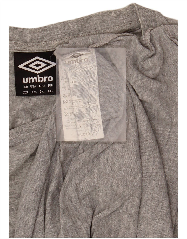 UMBRO Mens T-Shirt Top 2XL Grey Cotton