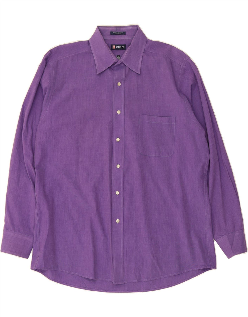 CHAPS Mens Shirt Size 16 16 1/2 Large Purple Cotton Vintage Chaps and Second-Hand Chaps from Messina Hembry 