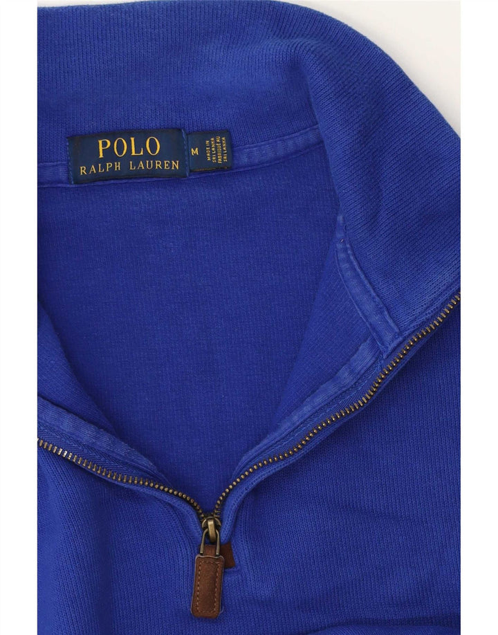 Polo Ralph Lauren Mens Zip Neck Jumper Sweater Medium Blue