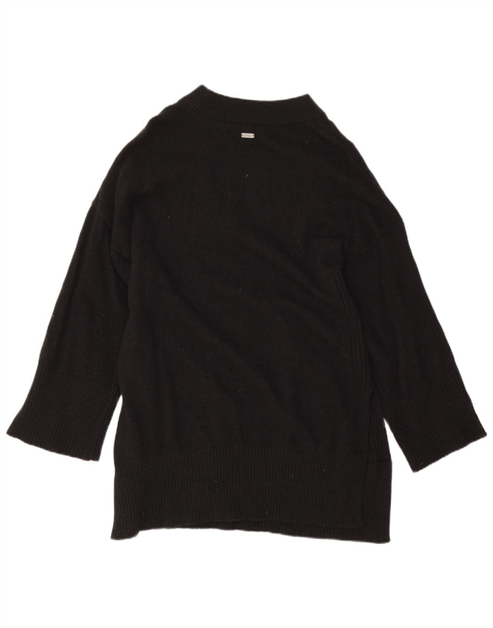 Barbour Womens Longline Turtle Neck Jumper Sweater UK 10 Small Black
