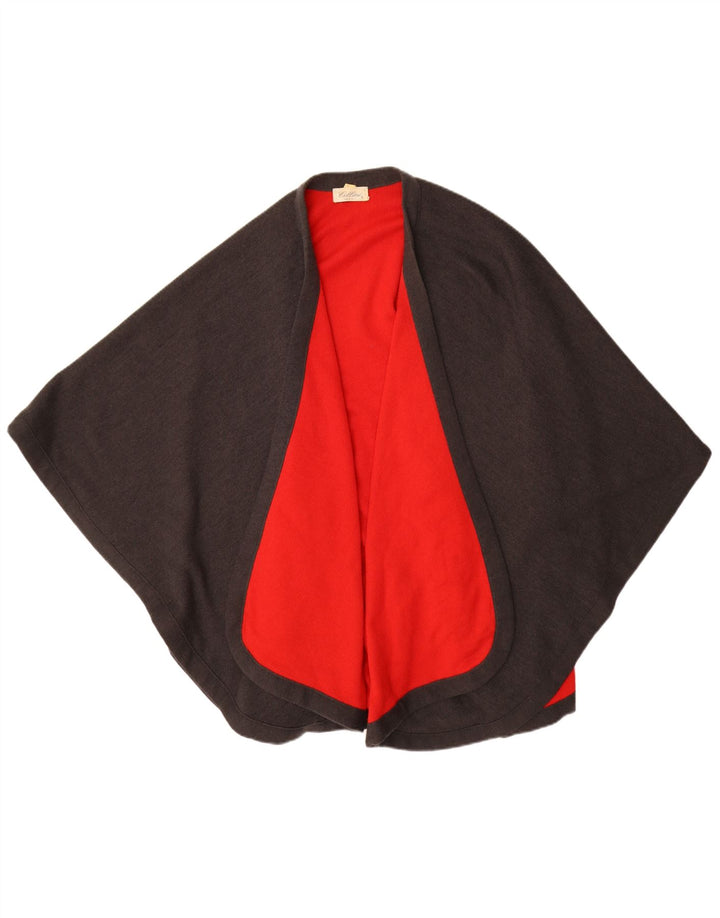 CELLINI Womens Poncho Cardigan Sweater One Size Grey Colourblock