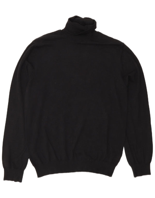 French Connection Womens Roll Neck Jumper Sweater UK 14 Medium Black Cotton