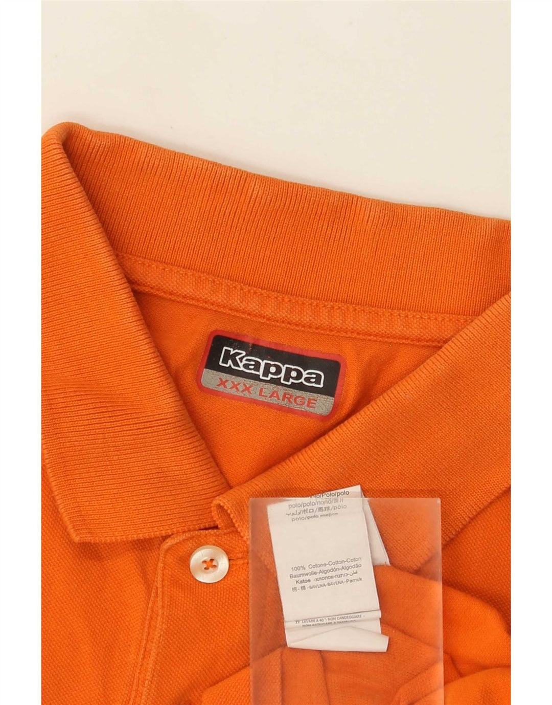 Kappa Mens Polo Shirt 3XL Orange Cotton
