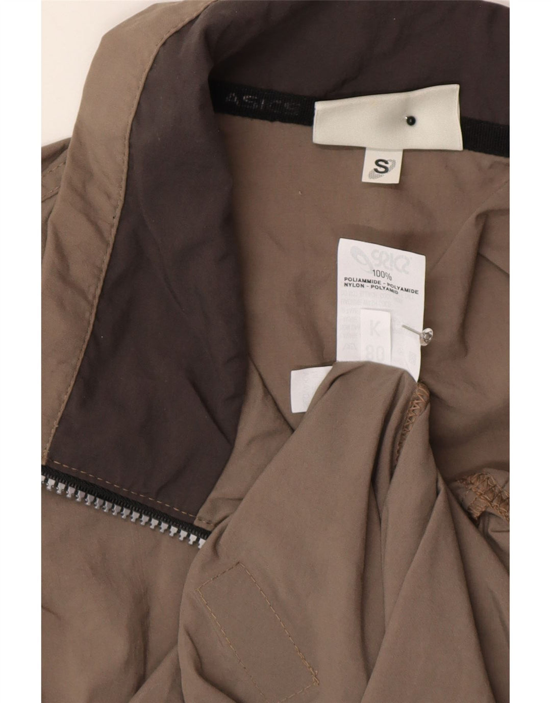 Asics Mens Tracksuit Top Jacket UK 36 Small Brown Polyamide