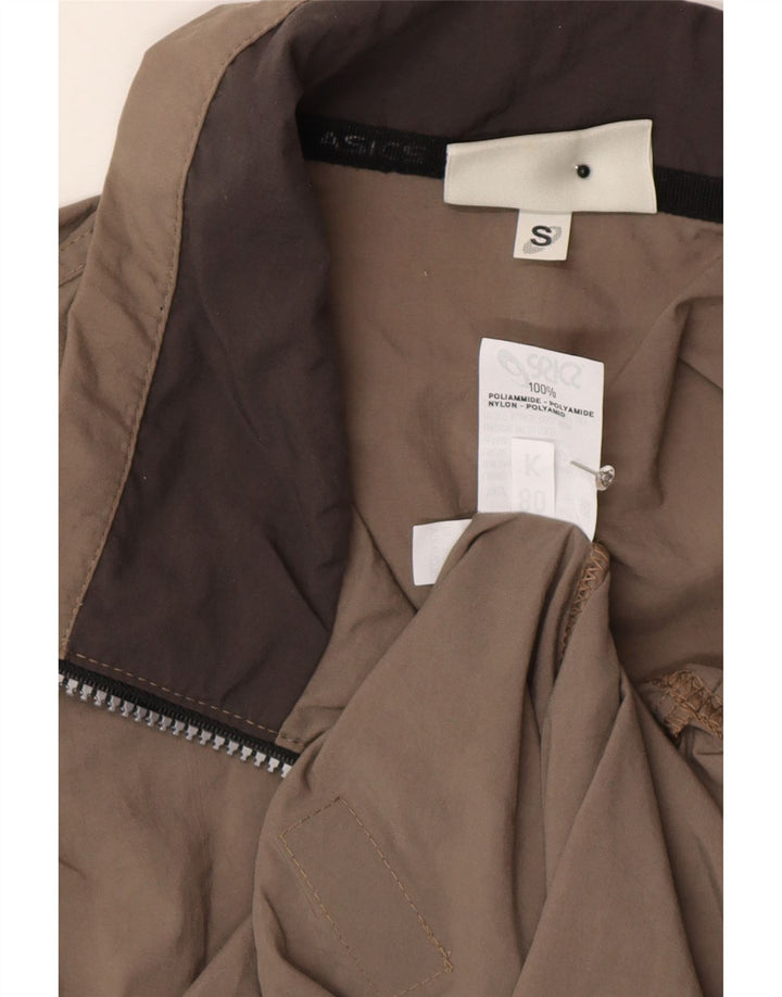 Asics Mens Tracksuit Top Jacket UK 36 Small Brown Polyamide
