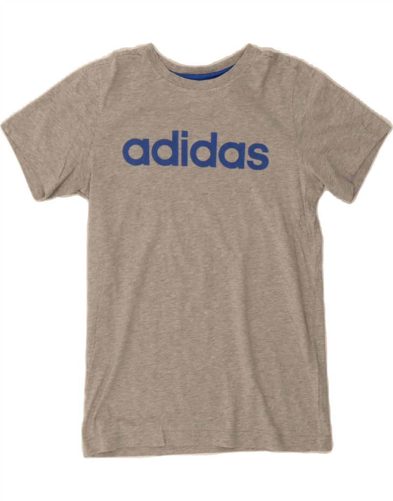ADIDAS Boys Graphic T-Shirt Top 11-12 Years Grey Cotton Vintage Adidas and Second-Hand Adidas from Messina Hembry 