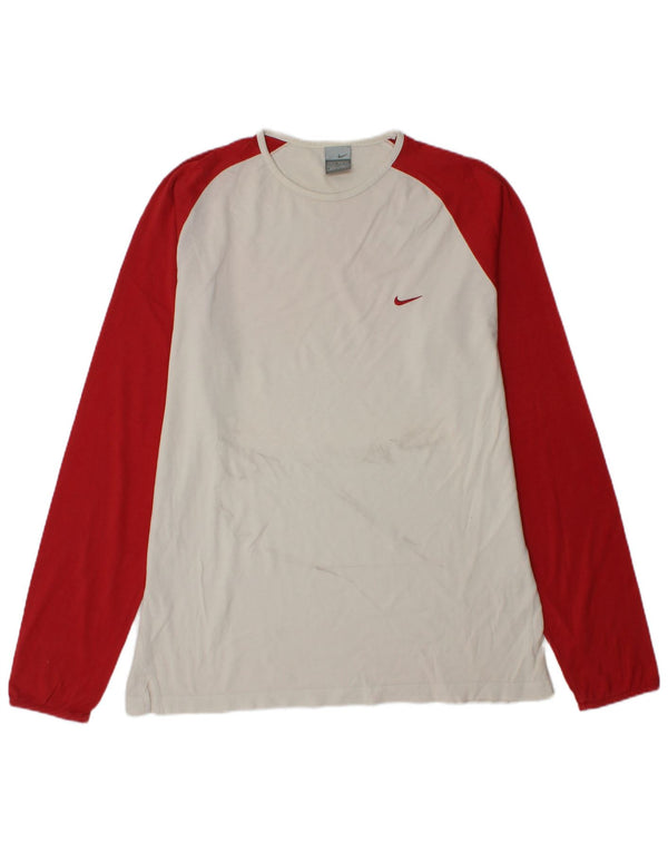 Nike Mens Top Long Sleeve UK 45/47 XL White Colourblock Cotton