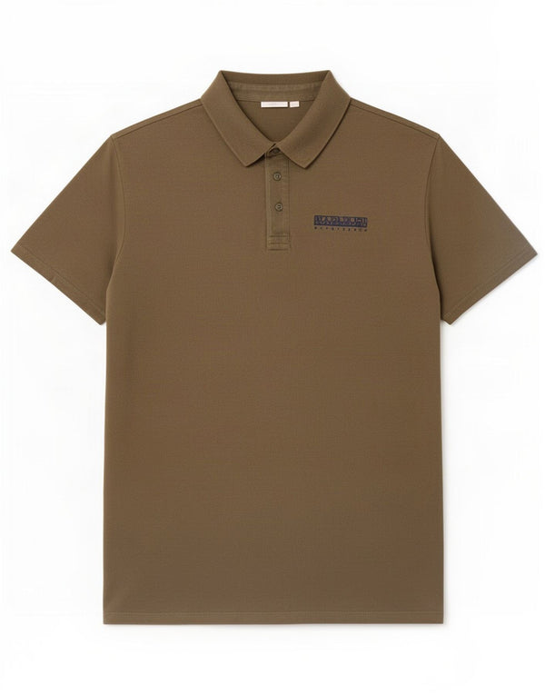 Napapijri Mens Polo Shirt 2XL Khaki Cotton