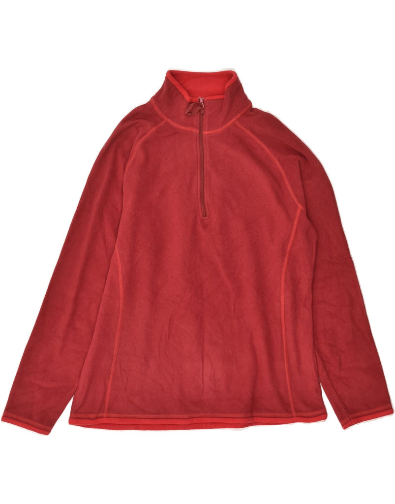 MOUNTAIN WAREHOUSE Womens Zip Neck Fleece Jumper UK 16 Large Red Polyester | Vintage Mountain Warehouse | Thrift | Second-Hand Mountain Warehouse | Used Clothing | Messina Hembry 