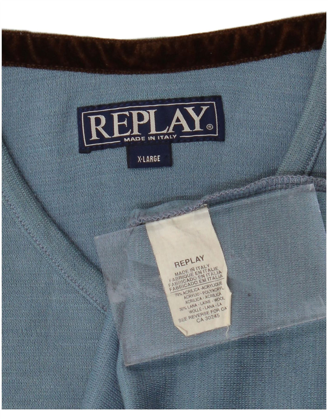 REPLAY Womens Vest Top UK 18 XL Blue Acrylic