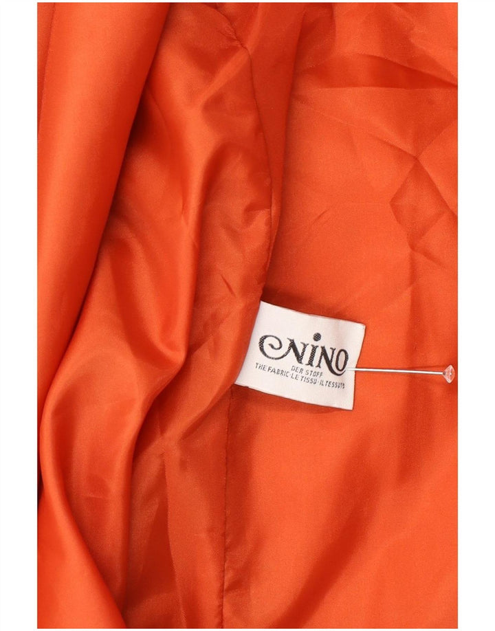 NINO Womens Double Breasted Blazer Jacket UK 16 Large Orange Polyester
