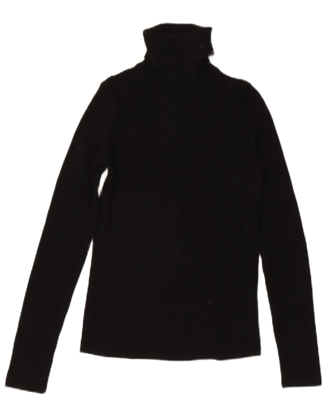 Zara Womens Roll Neck Blouse Top UK 12 Medium Black Viscose