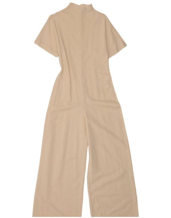 Zara Womens Jumpsuit UK 12 Medium Beige Cotton