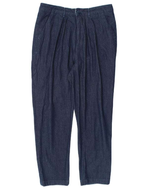 Rifle Womens Pegged Cropped Trousers W28 L24 Navy Blue