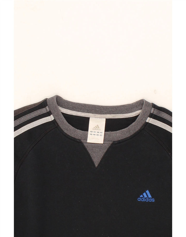 ADIDAS Mens Sweatshirt Jumper Small Black Cotton Vintage Adidas and Second-Hand Adidas from Messina Hembry 